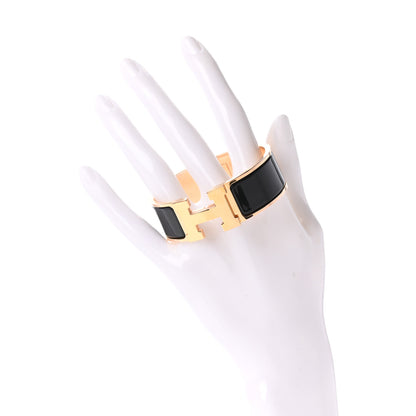 Hermes Enamel Wide Clic Clac H Bracelet PM Black 2 of 5
