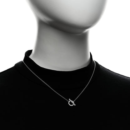 Hermes 18K White Gold Diamond Finesse Pendant Necklace 2 of 6