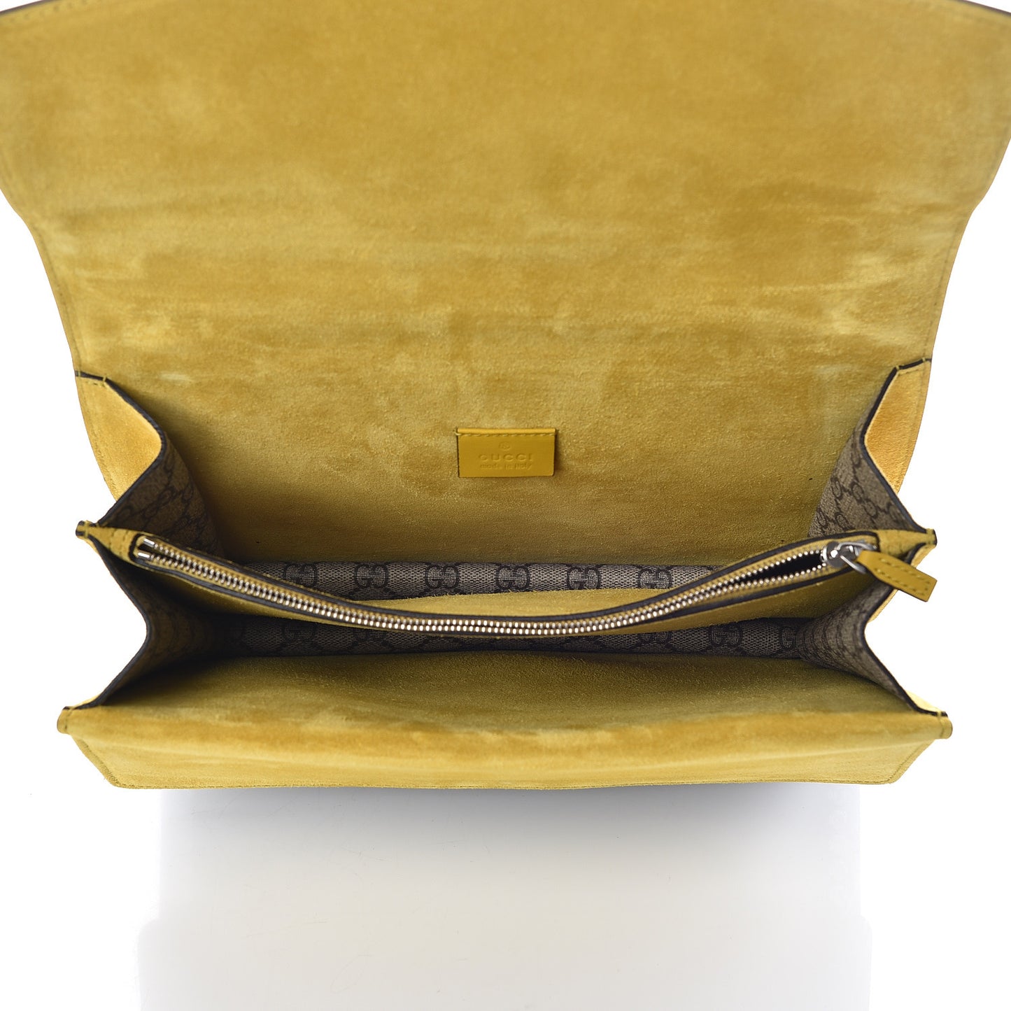 GG Supreme Monogram Crystal Bow Embroidered Medium Dionysus Shoulder Bag Yellow