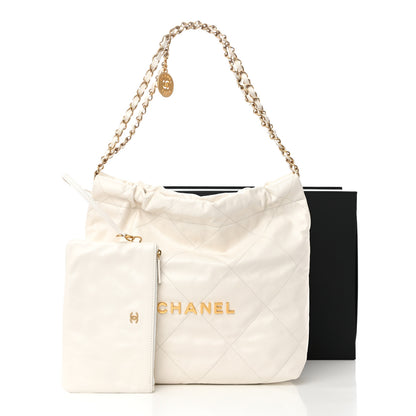 Chanel Shiny Calfskin Quilted Small Chanel 22 White 13 of 13
