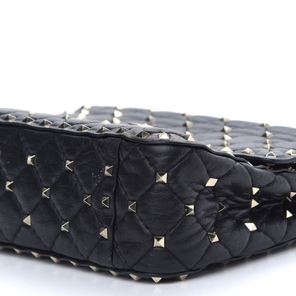 Valentino Garavani Lambskin Medium Rockstud Spike Shoulder Bag Black 8 of 8