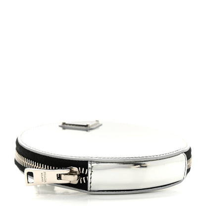 Prada Spazzolato Round Chain Coin Crossbody Pouch Argento 4 of 11
