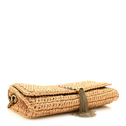 Saint Laurent Raffia Monogram Tassel Kate 99 Dark Nude 4 of 9