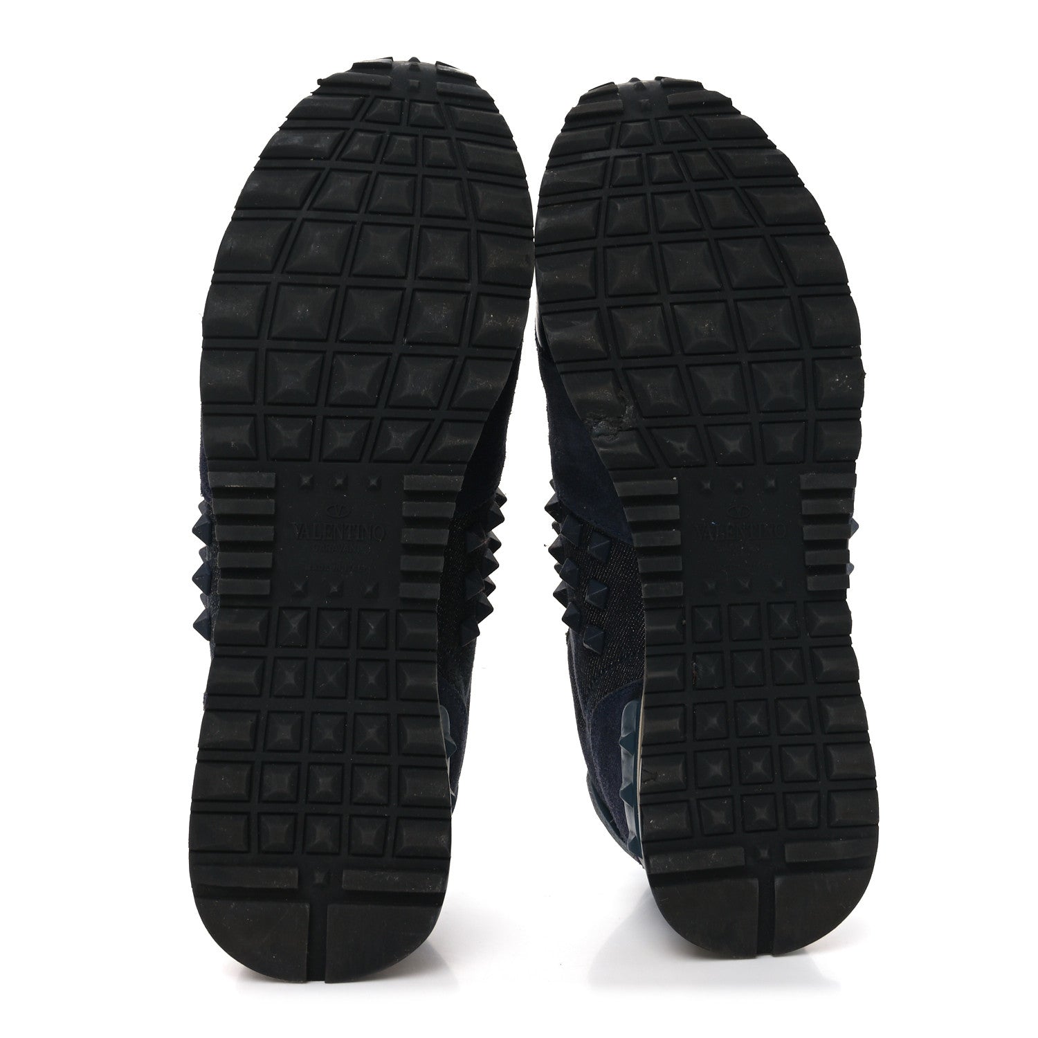 Valentino Garavani Denim Calfskin Suede Womens Rockstud Sneakers 37 Deep Denim 4 of 7