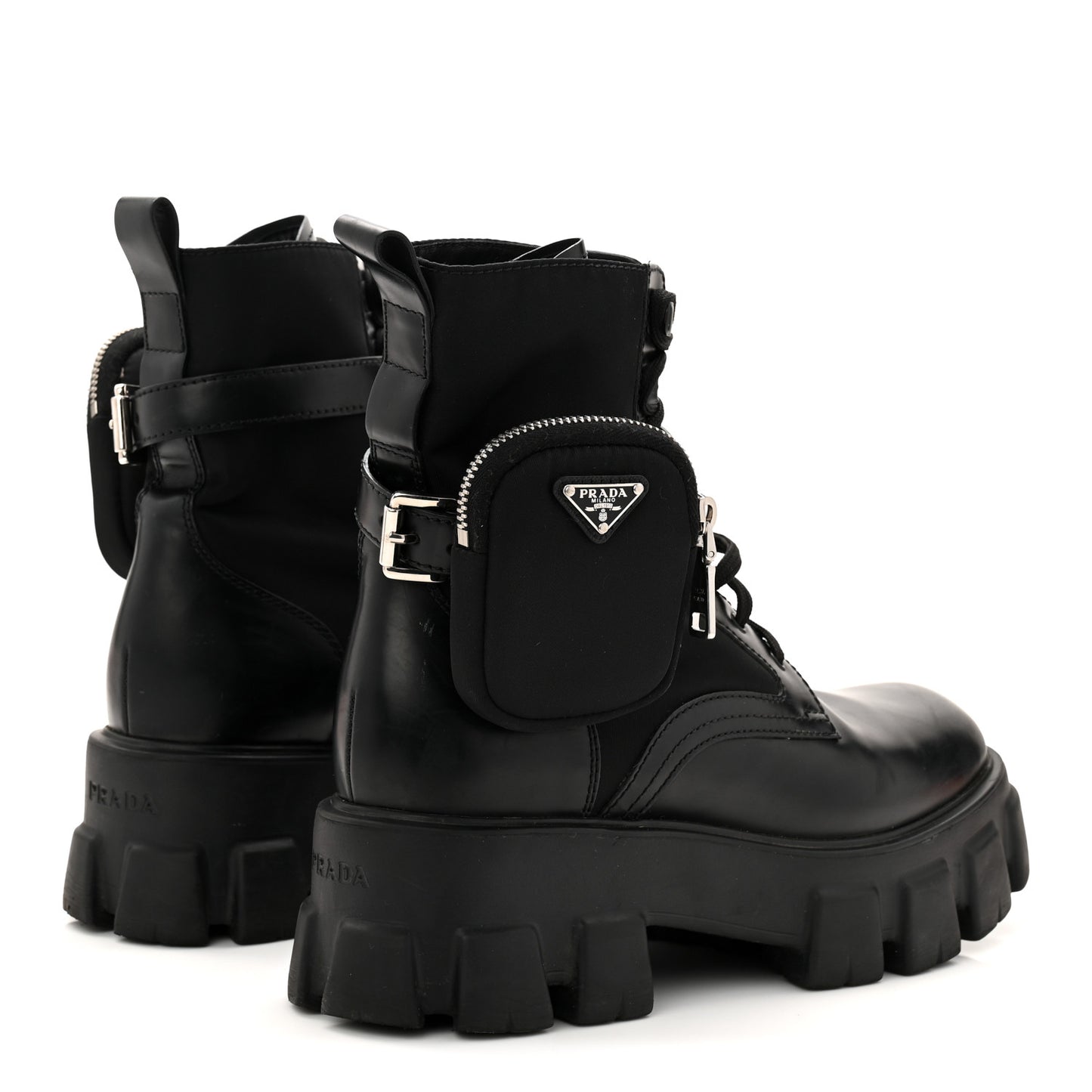 Spazzolato Rois Re-Nylon Metal Triangle Logo Monolith Pouch Pocket 55mm Boots 39.5 Black