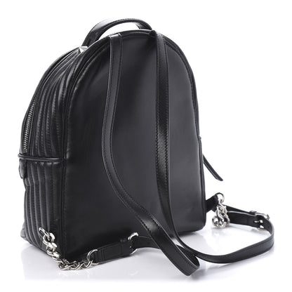 Fendi Shiny Nappa Trapuntata Mini Backpack Black 2 of 9