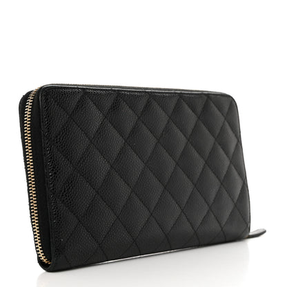 Chanel Caviar Quilted Large Zip Around Organizer Wallet Black 4 of 9