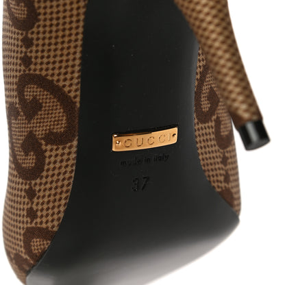 Balenciaga X GUCCI Jersey Maxi GG Monogram Crepe Knife Booties 37 Camel Ebony 7 of 10