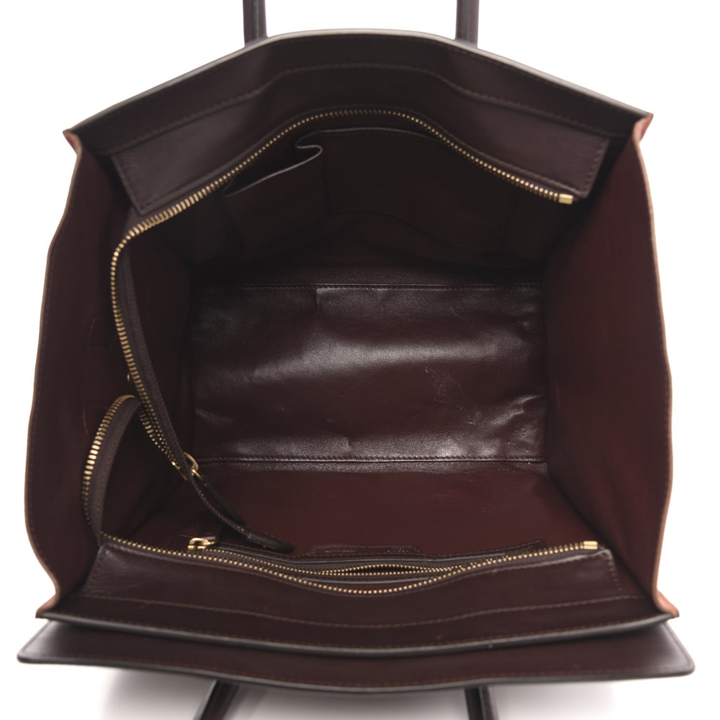 Satin Calfskin Suede Mini Tri-Color Luggage Beige