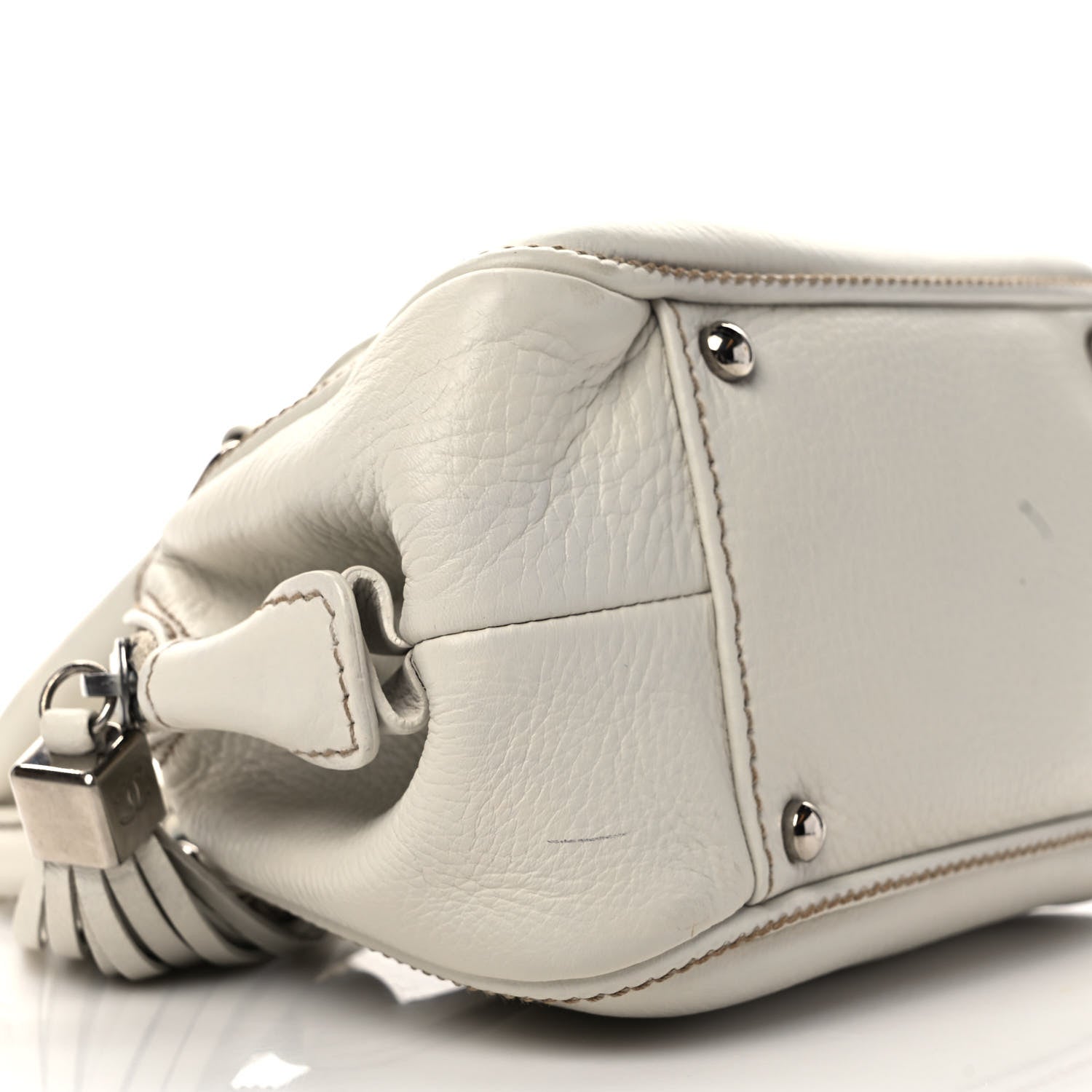 Chanel Calfskin Small Tassel Bowler White 8 of 9