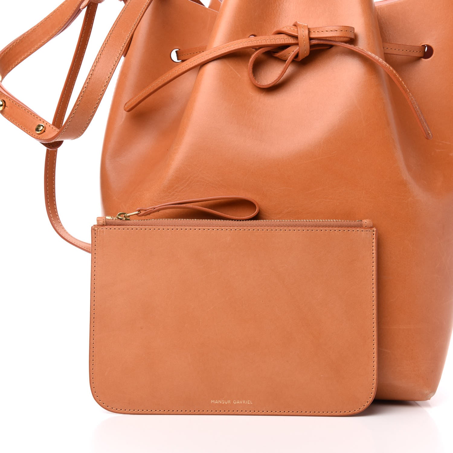 Mansur Gavriel Calfskin Bucket Bag Cammello Rosa 10 of 13