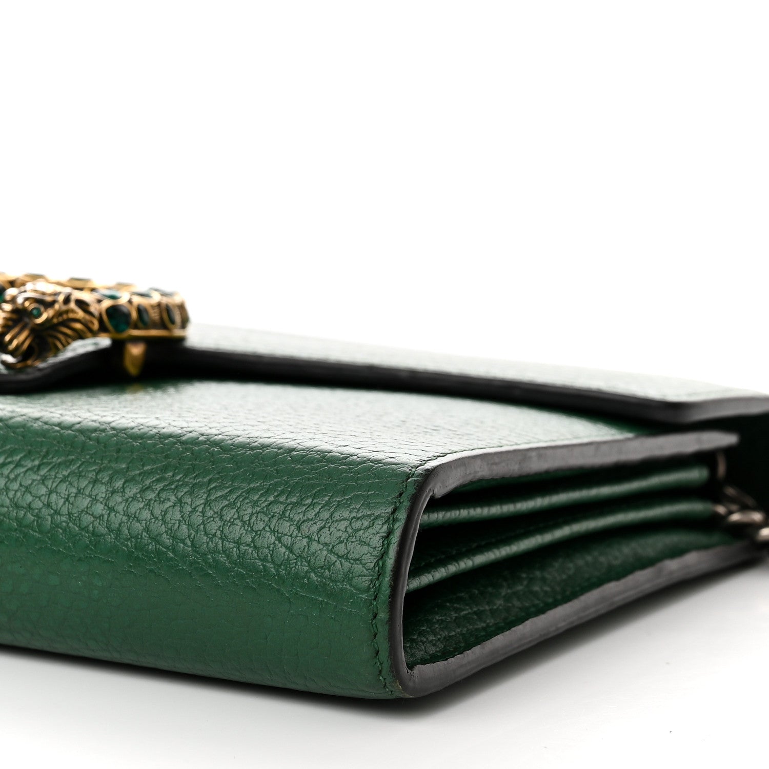 Gucci Calfskin Mini Dionysus Chain Wallet Emerald 10 of 18