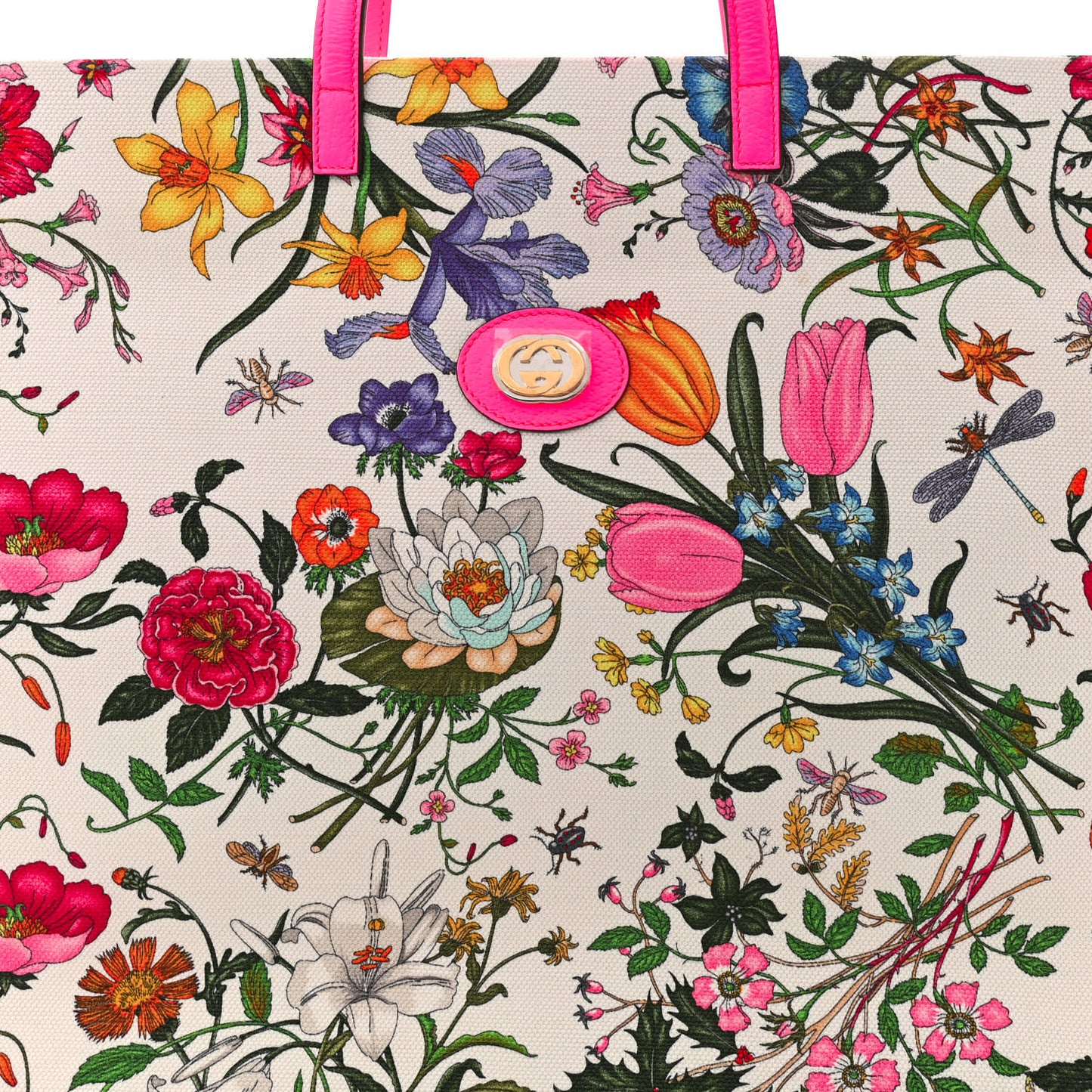 Canvas Large Flora Tote Pink Multicolor Fuchsia