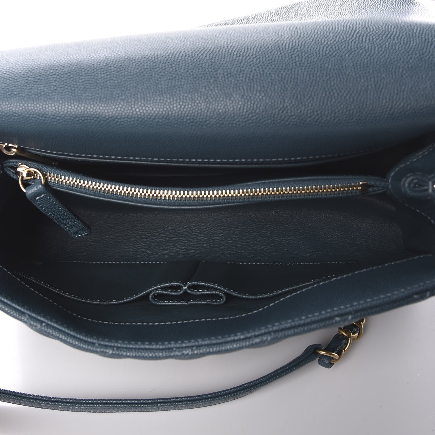 Chanel Caviar Lizard Quilted Small Coco Handle Flap Blue 7 of 11