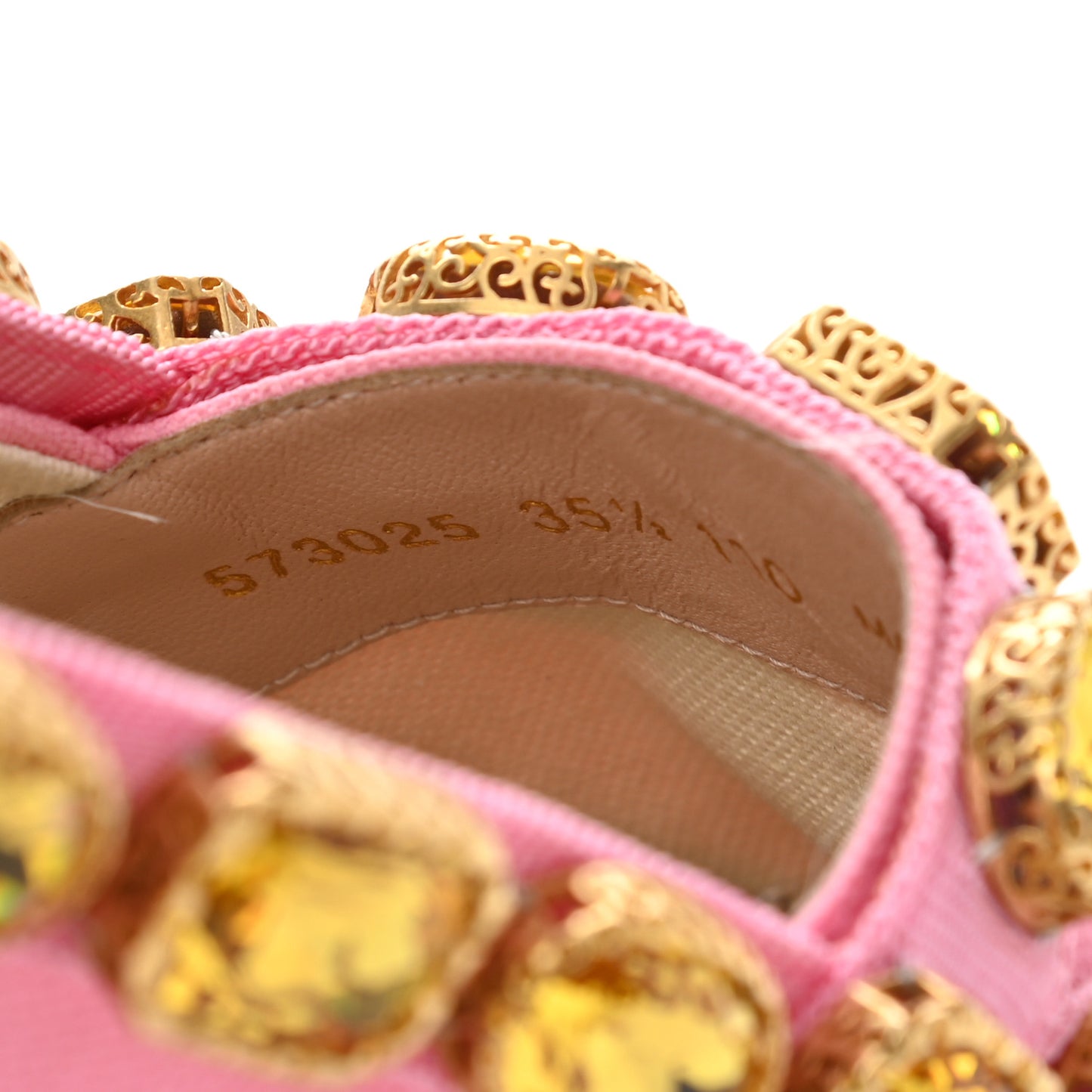 Canvas Crystal Embellished Espadrilles 35.5 Pink