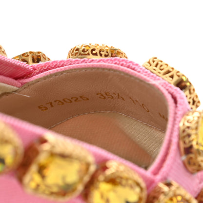 Gucci Canvas Crystal Embellished Espadrilles 35.5 Pink 8 of 10