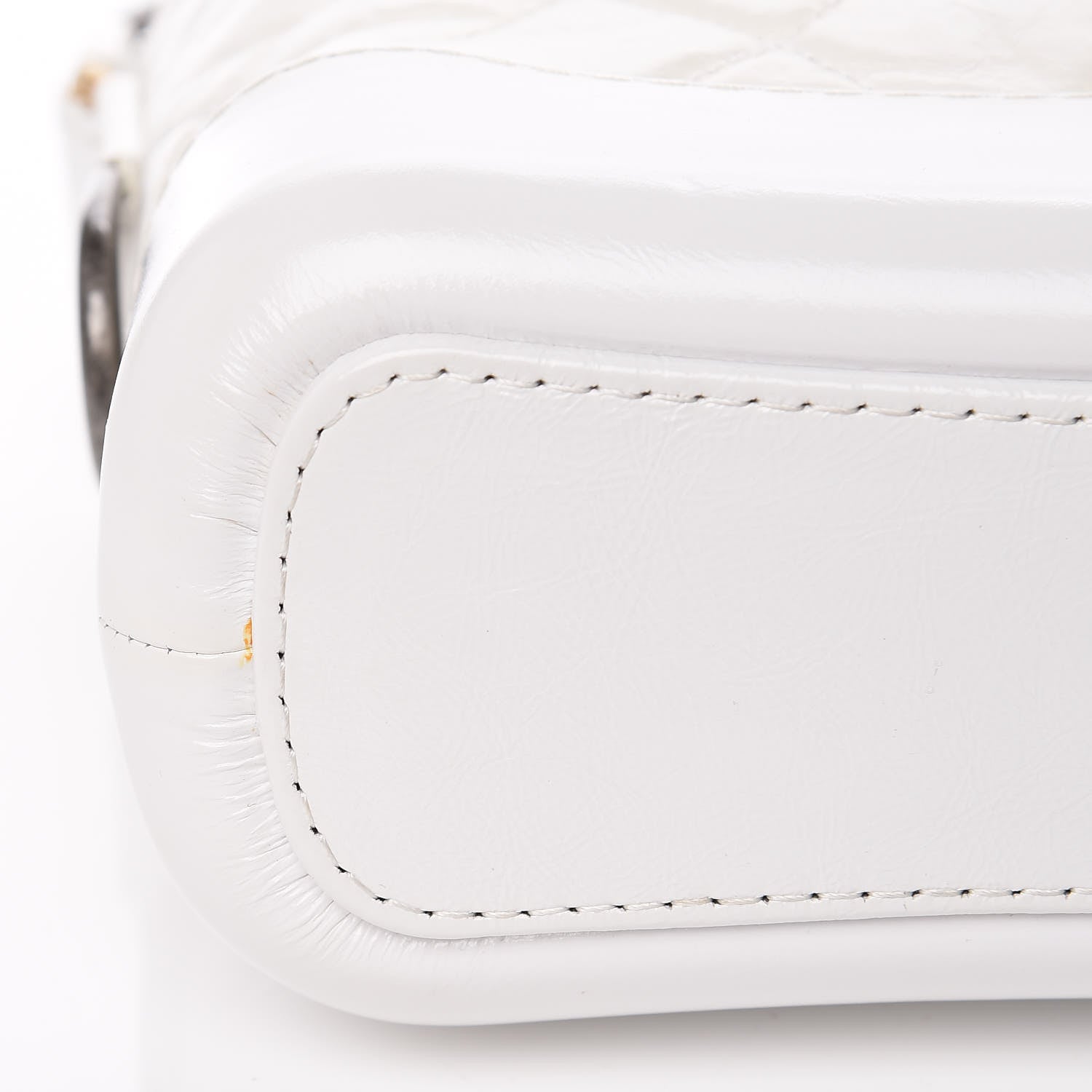 Chanel Patent Goatskin Quilted Small Gabrielle Hobo White 10 of 14