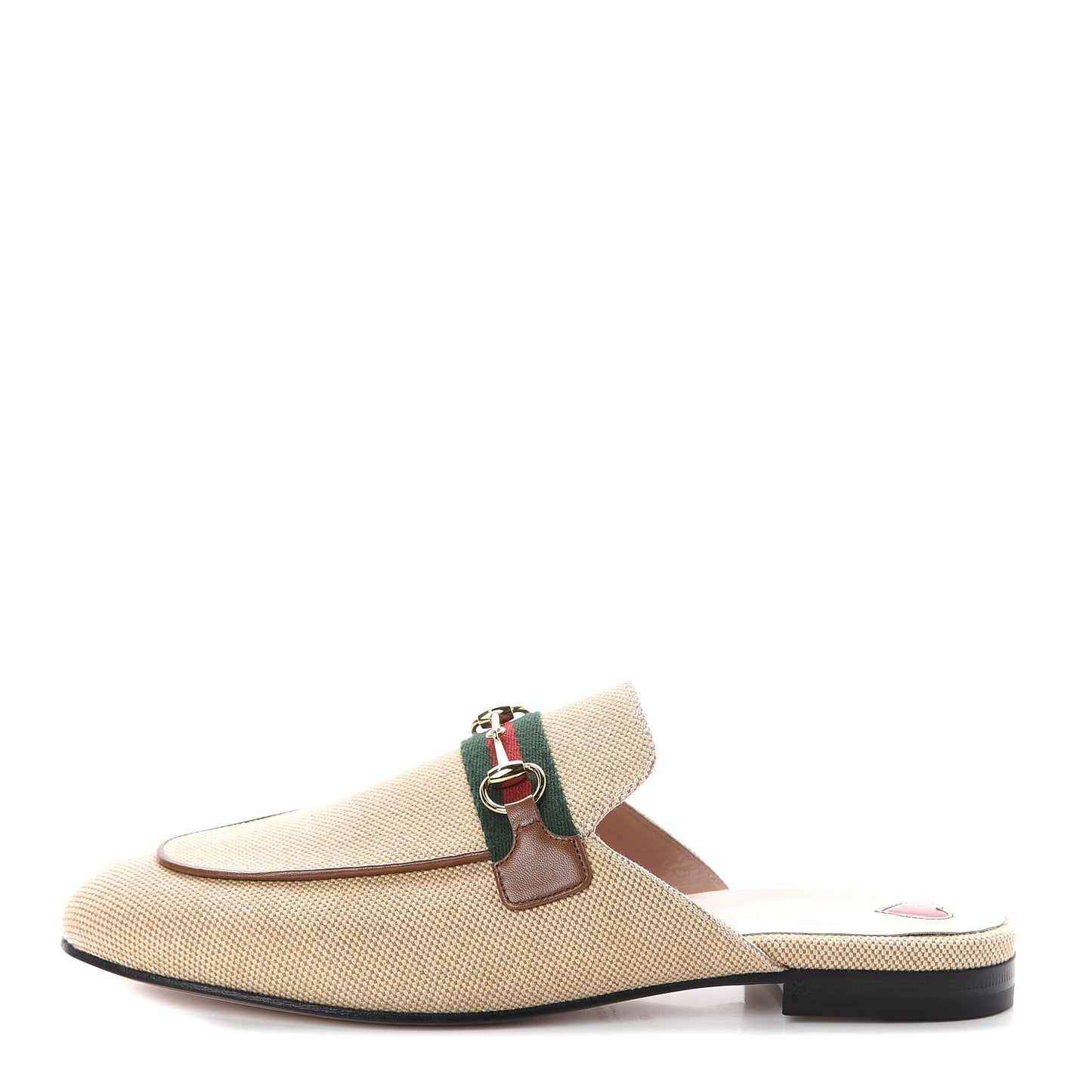 Canvas Vintage Charlotte Web Princetown Slippers 40 Sand Cuir