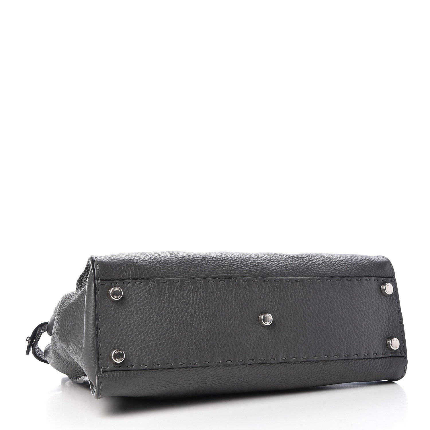 Fendi Cuoio Romano Selleria Bi-Color Medium Peekaboo Iconic Satchel Asfalto Latte 4 of 16