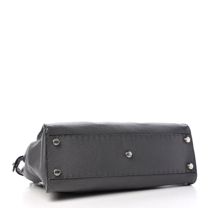 Fendi Cuoio Romano Selleria Bi-Color Medium Peekaboo Iconic Satchel Asfalto Latte 4 of 16