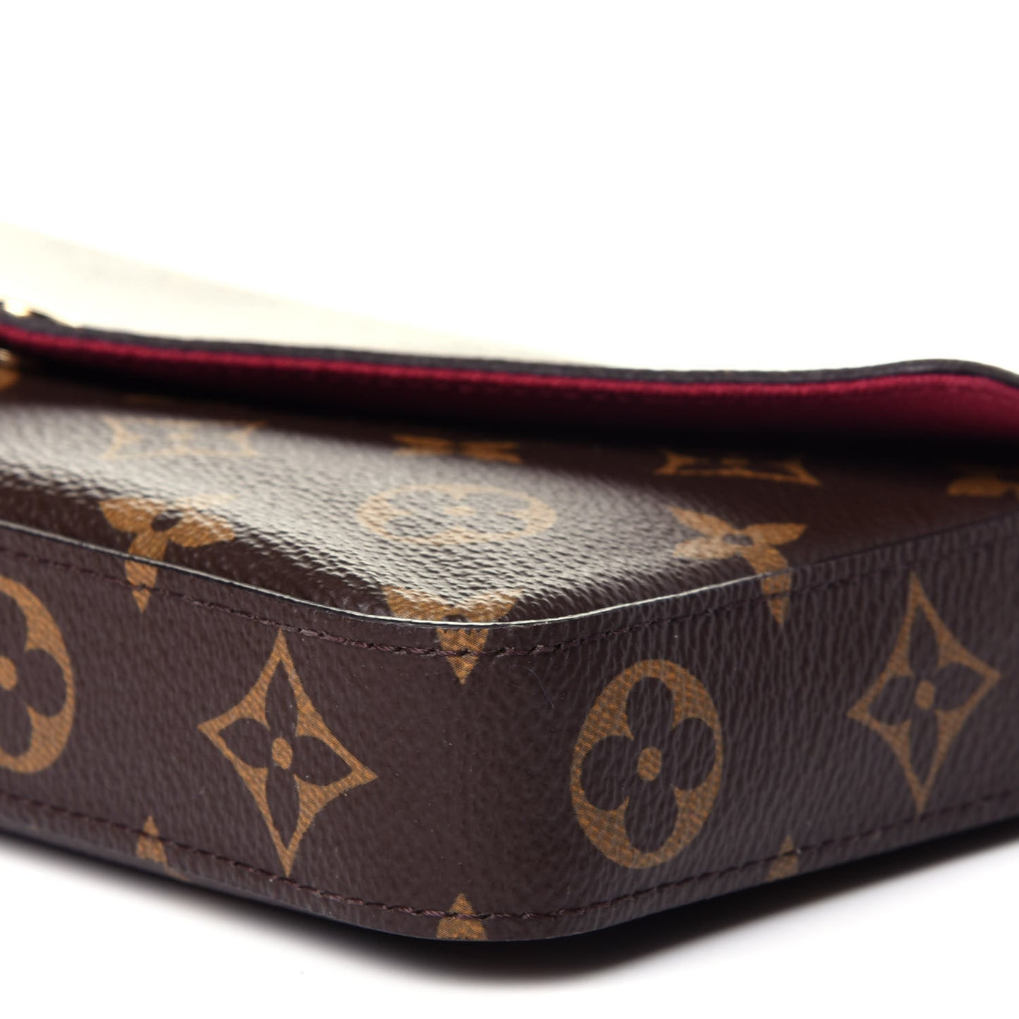 Monogram Pochette Felicie Chain Wallet Fuchsia