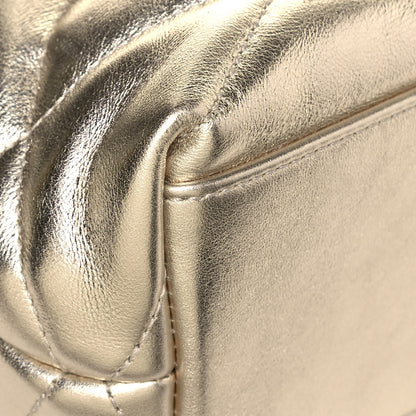 Saint Laurent Metallic Lambskin Quilted Sade Puffer Envelope Clutch Platino 11 of 13