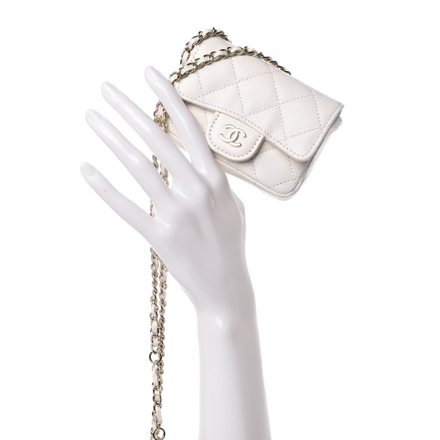Chanel Caviar Quilted Belt Bag White 2 of 7