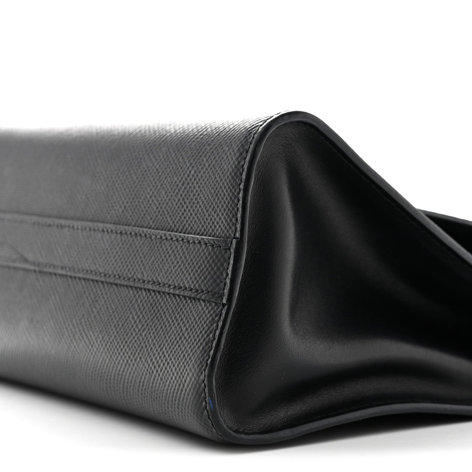 Prada Saffiano Cuir Calfskin Monochrome Envelope Flap Chain Shoulder Bag Black 9 of 12