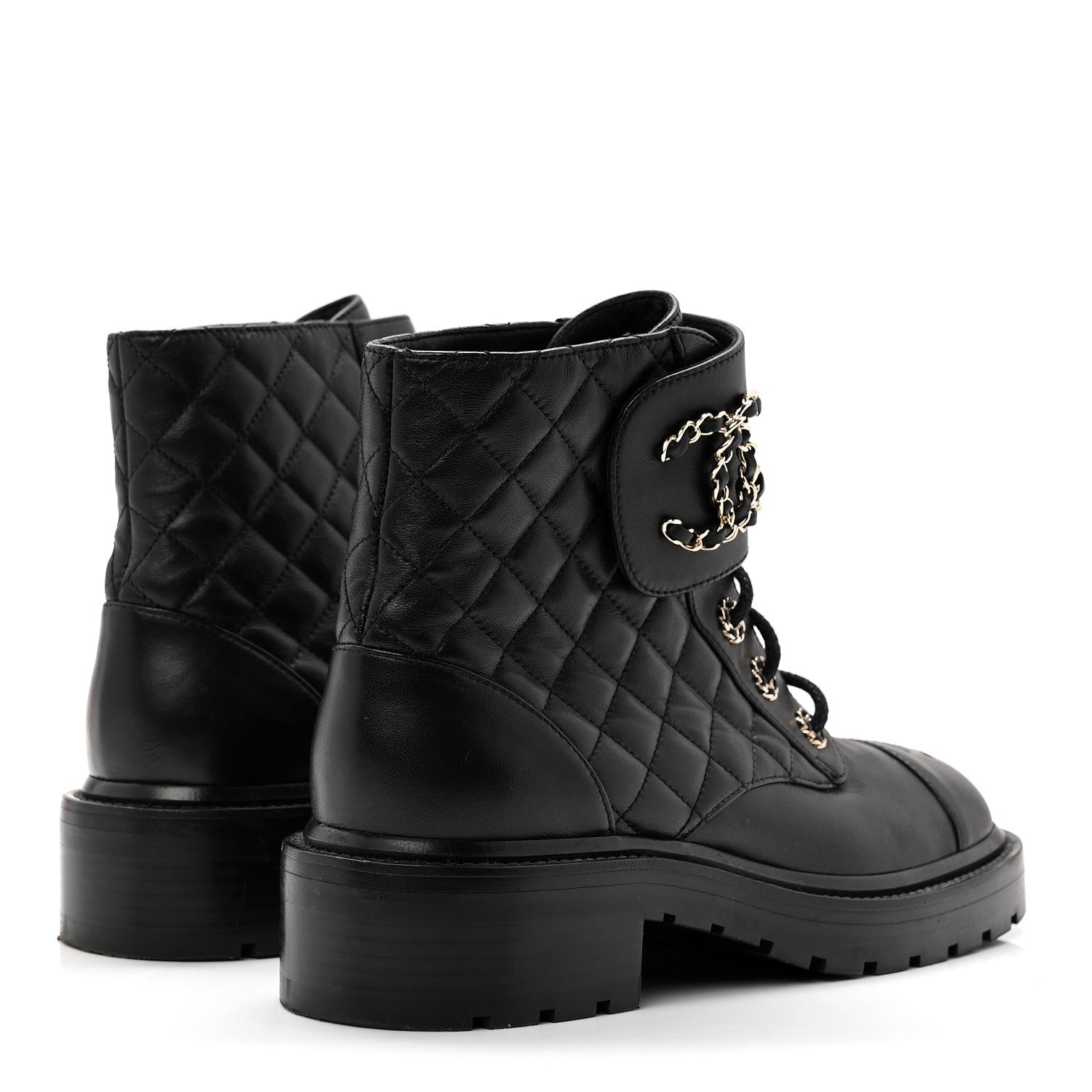 Chanel Calfskin Cap Toe CC Riding Boots 39 Black 11 of 25