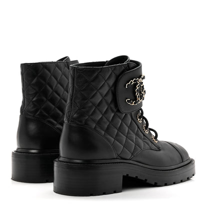 Chanel Calfskin Cap Toe CC Riding Boots 39 Black 11 of 25
