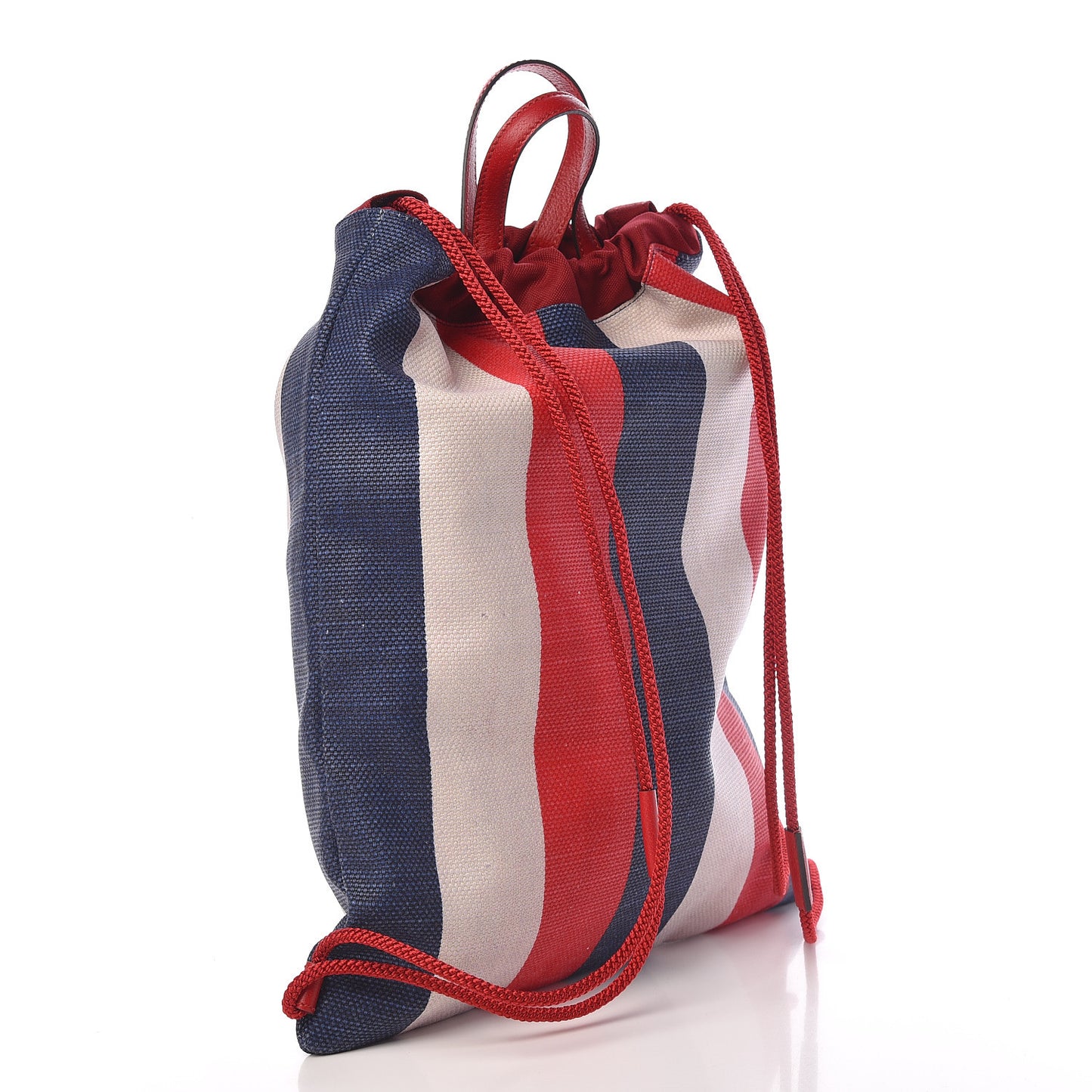 Canvas Logo Sylvie Stripe Drawstring Backpack Red
