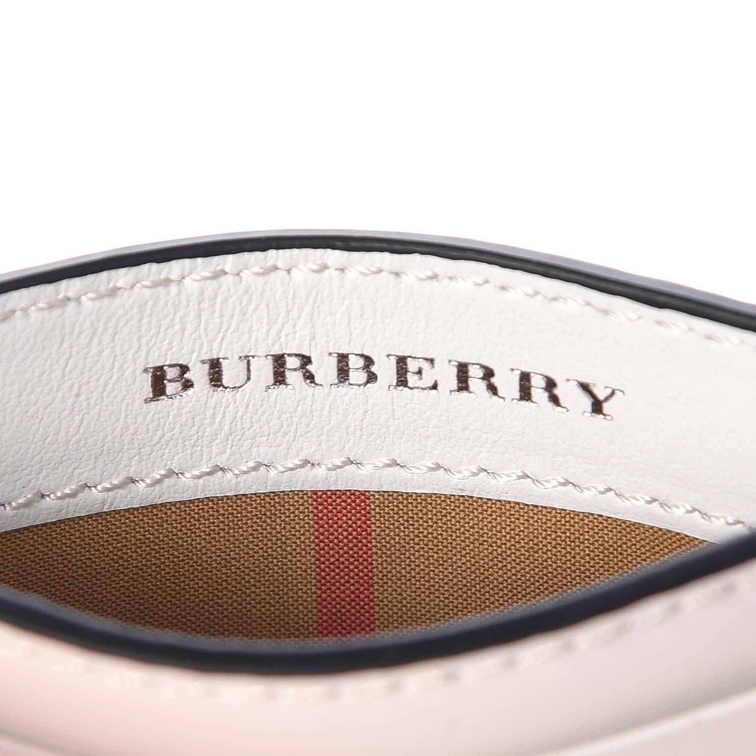 Burberry Calfskin Perforated Sandon Card Card Case White 6 of 7