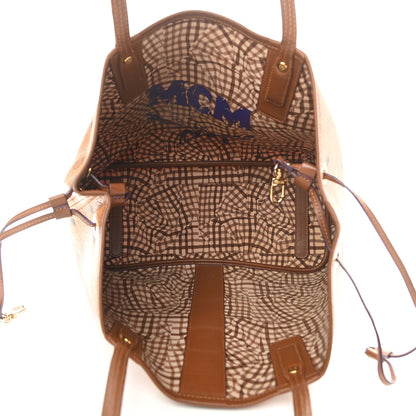MCM Visetos Medium Liz Reversible Shopper Tote Cognac 9 of 14