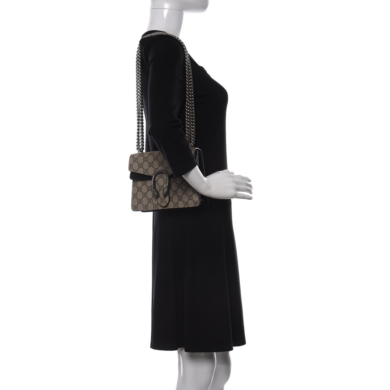 Gucci GG Supreme Monogram Mini Dionysus Shoulder Bag Black 2 of 9