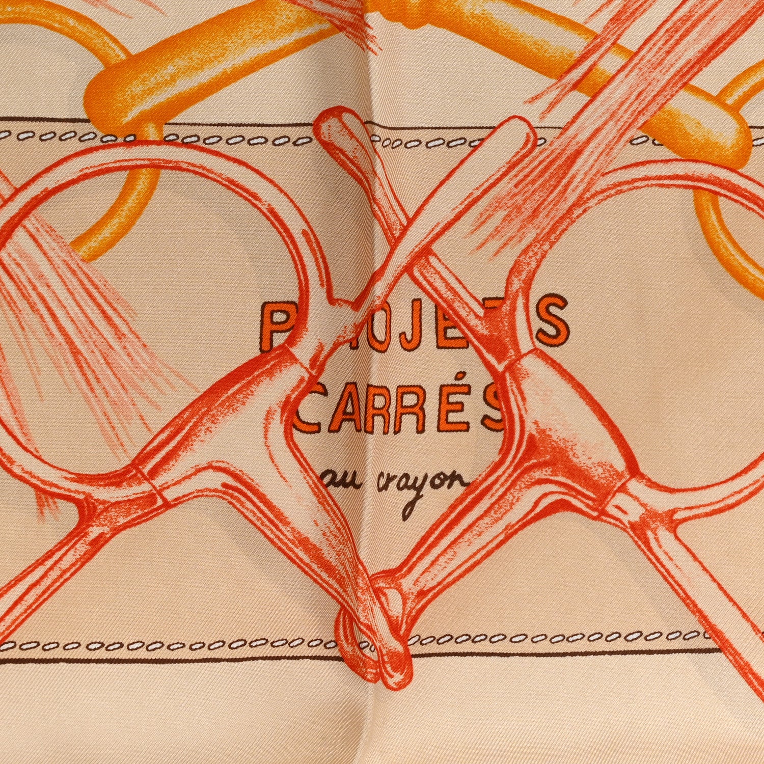 Hermes Silk Projets Carres au Crayon Scarf 90 5 of 6