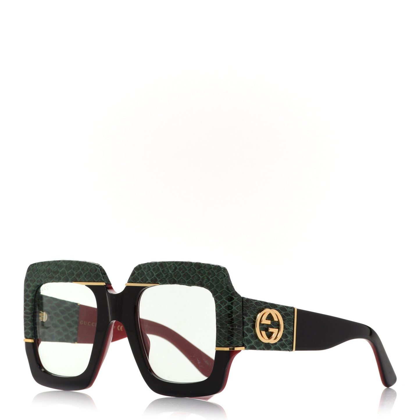 Snakeskin Acetate Square Sunglasses GG0484S Multicolor