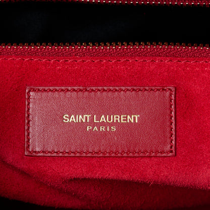 Saint Laurent Calfskin Classic Duffle 6 Red 6 of 13