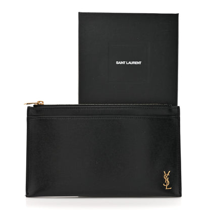 Saint Laurent Smooth Calfskin Monogram Bill Pouch Black 8 of 8