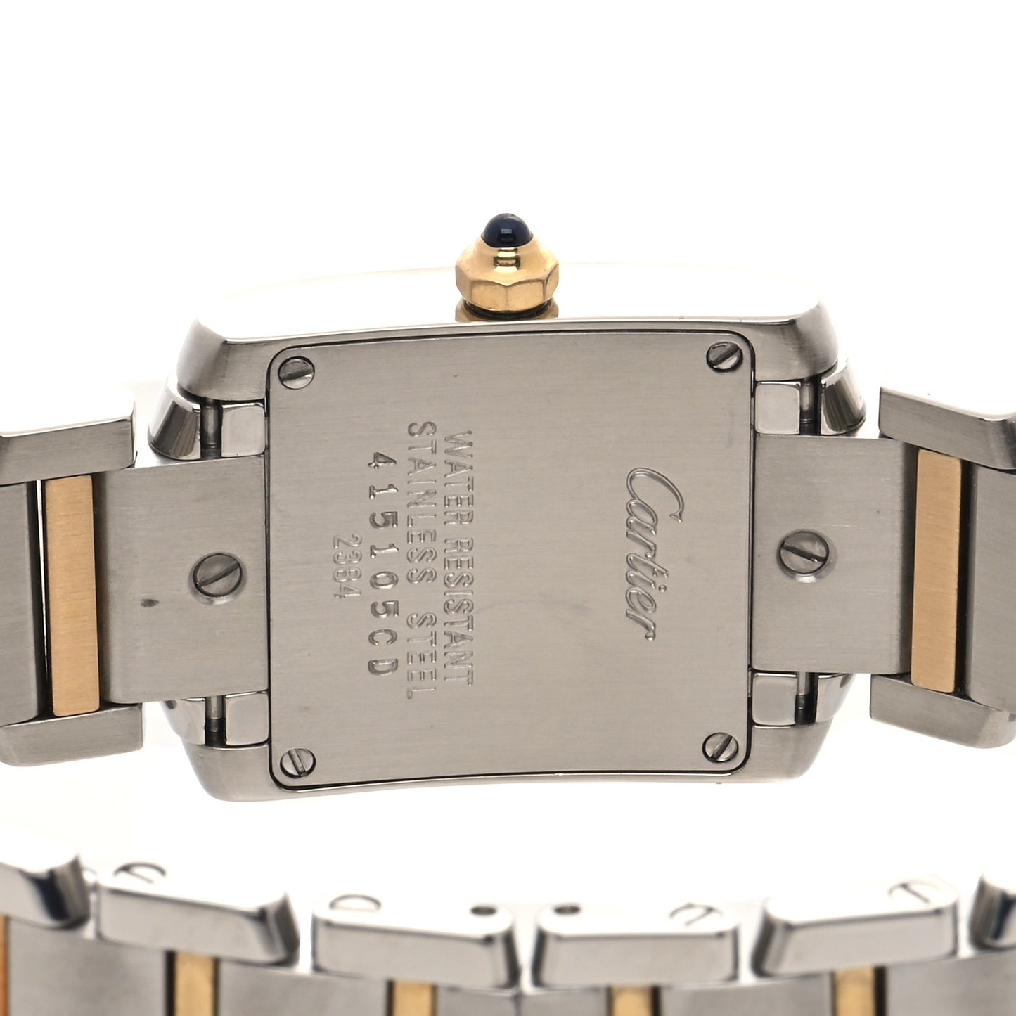 Stainless Steel 18K Yellow Gold 20mm Tank Francaise Quartz Watch