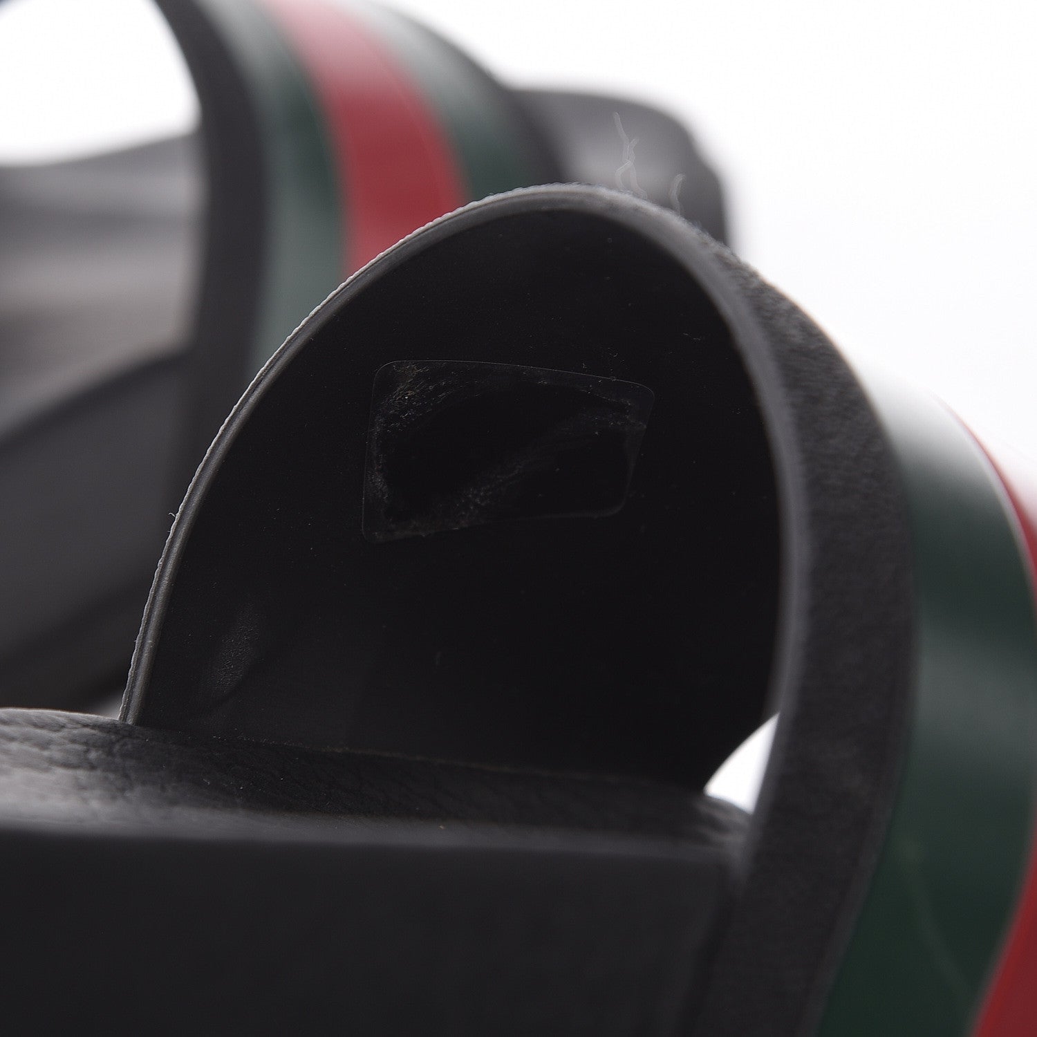 Gucci Rubber Web Mens Lug Sole Slide Sandals 6 Black Green Red 15 of 16