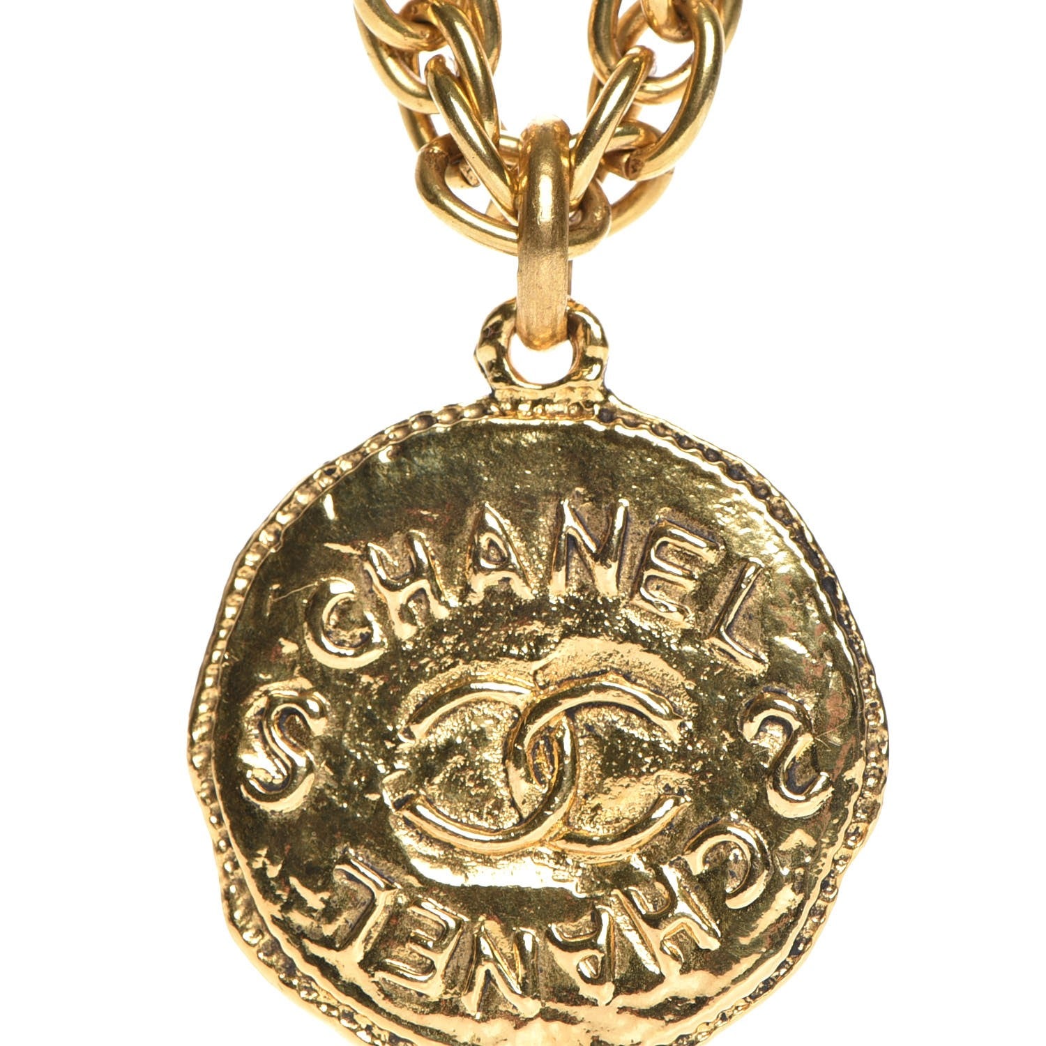 Chanel CC Medallion Chain Necklace Gold 4 of 6