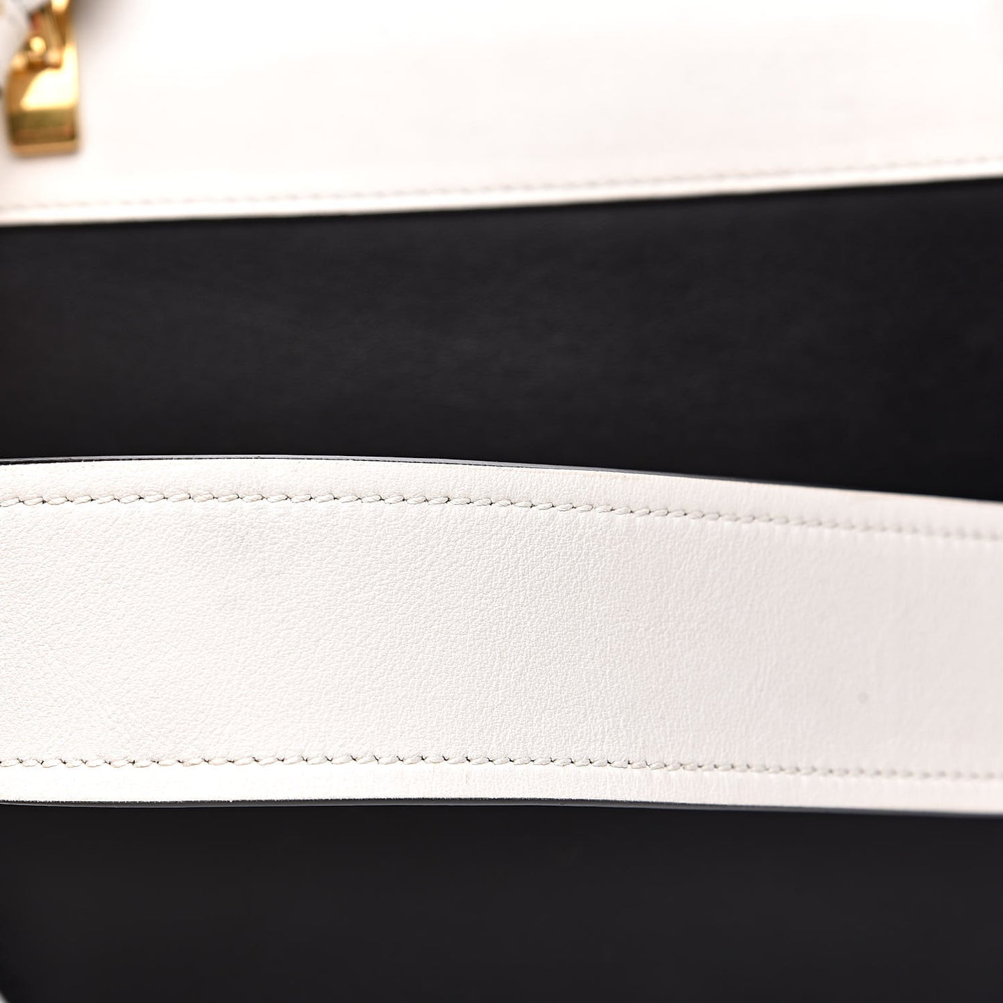 City Calfskin Pionniere Saddle Bag Black White