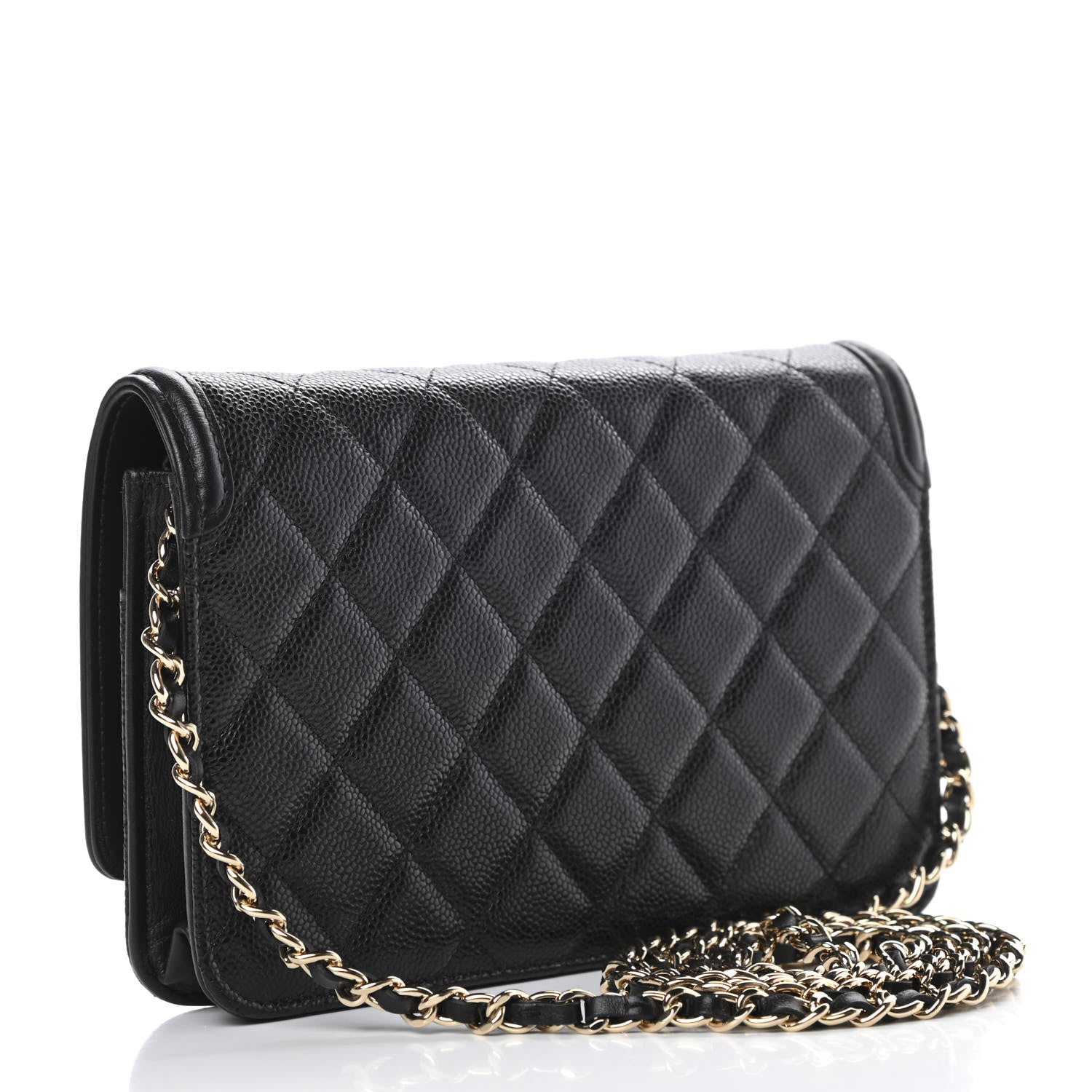 Chanel Caviar Quilted CC Filigree Wallet On Chain WOC Black 3 of 13