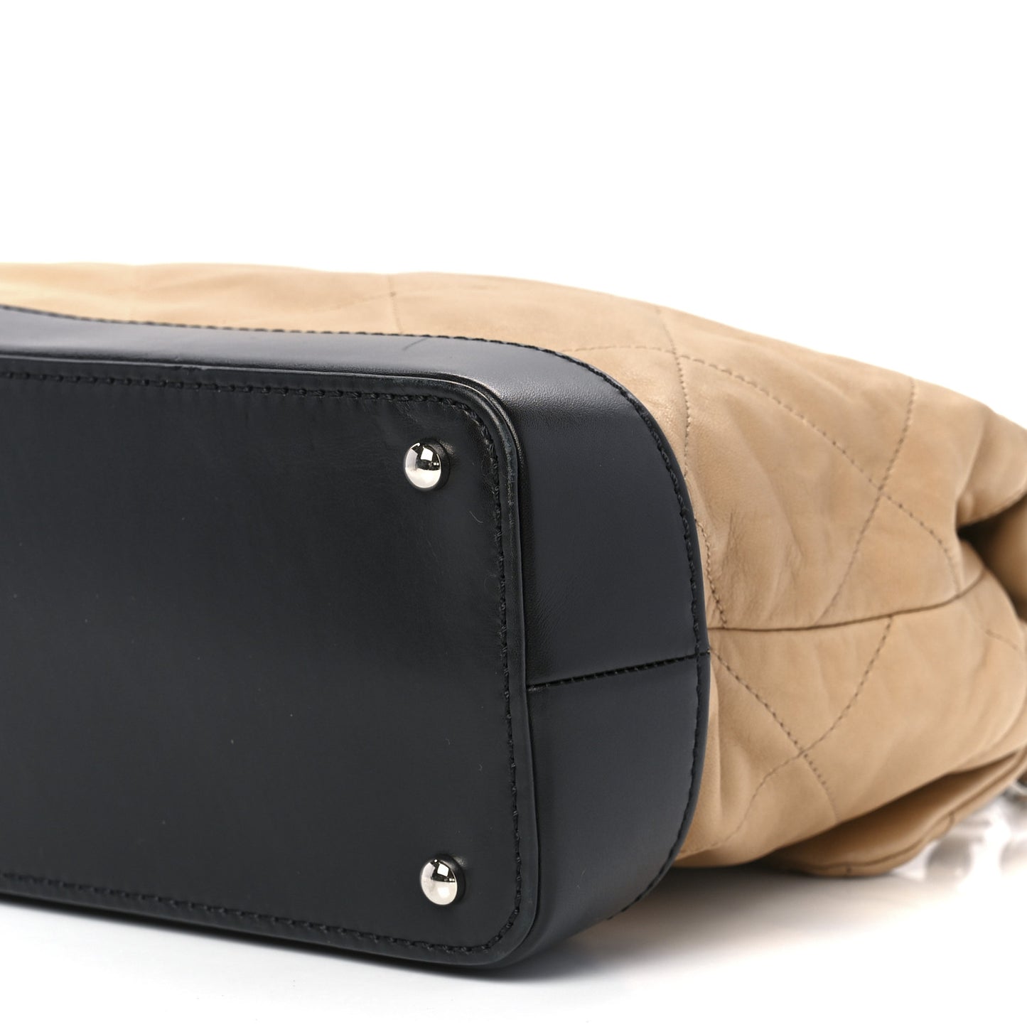 Calfskin Quilted VIP Flap Beige Black