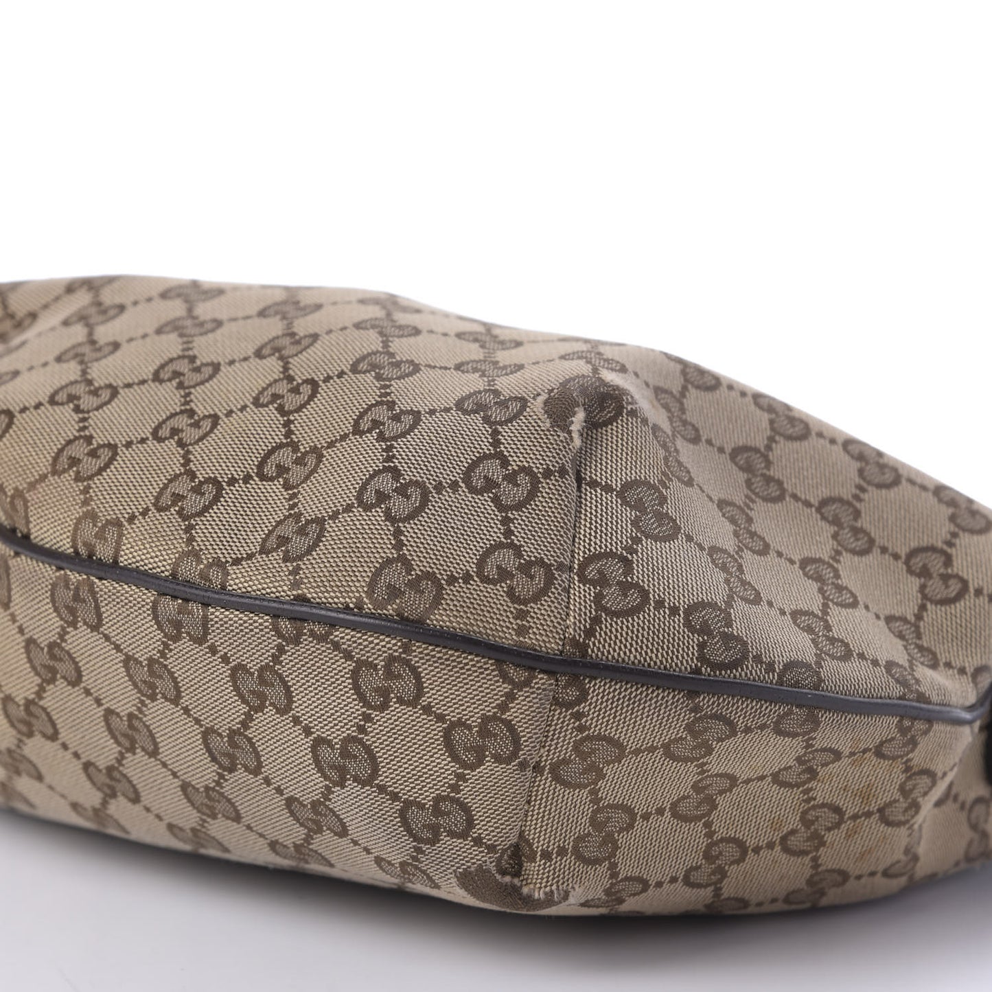 Monogram Web Medium Half Moon Hobo Dark Brown
