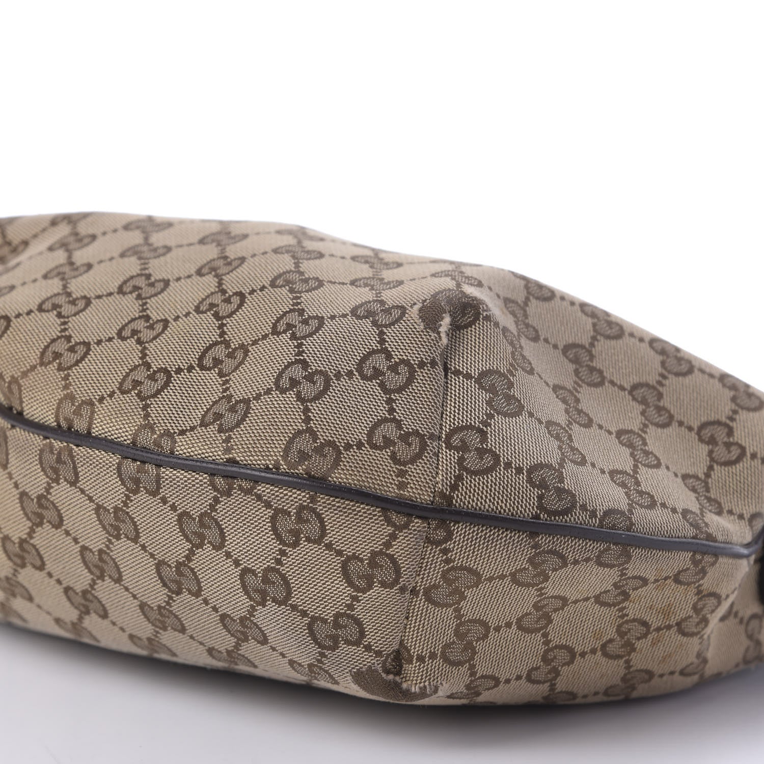 Gucci Monogram Web Medium Half Moon Hobo Dark Brown 7 of 9