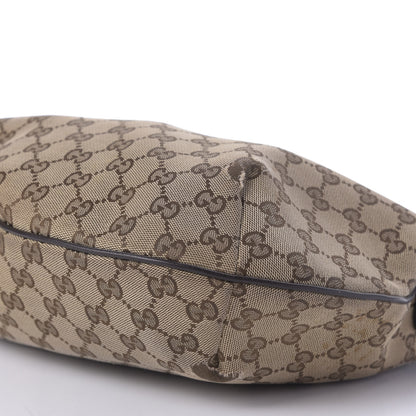 Gucci Monogram Web Medium Half Moon Hobo Dark Brown 7 of 9