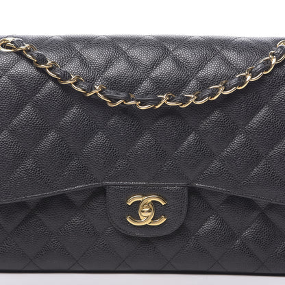 Chanel Caviar Quilted Jumbo Double Flap Black 12 of 12