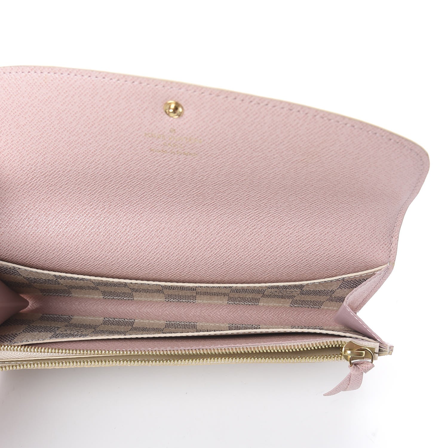 Louis Vuitton Damier Azur Emilie Wallet Rose Ballerine 4 of 5