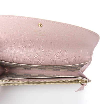 Louis Vuitton Damier Azur Emilie Wallet Rose Ballerine 4 of 5